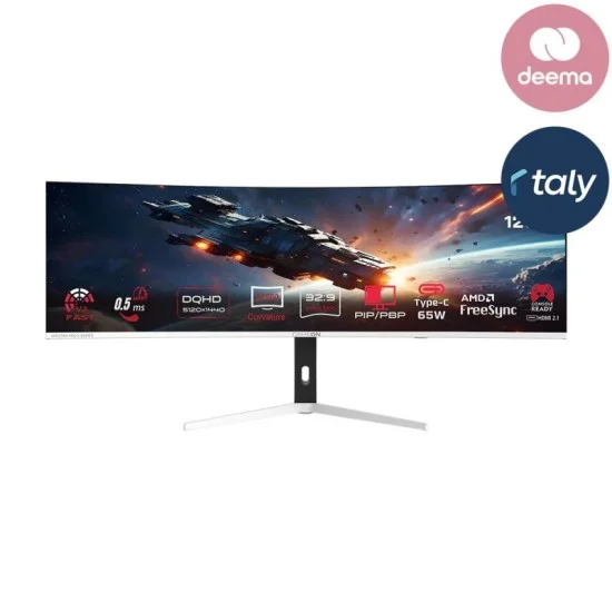 GAMEON Spectra Pro X Series 49" DQHD 120Hz MPRT 0.5ms HDMI 2.1 Fast VA Panel Curved Gaming Monitor 1500R 32:9 (Supports PS5) - White